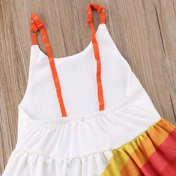Rainbow Stripe Hi-Low Spring Summer Sundress 12m-5Yr - Picture 4 of 8